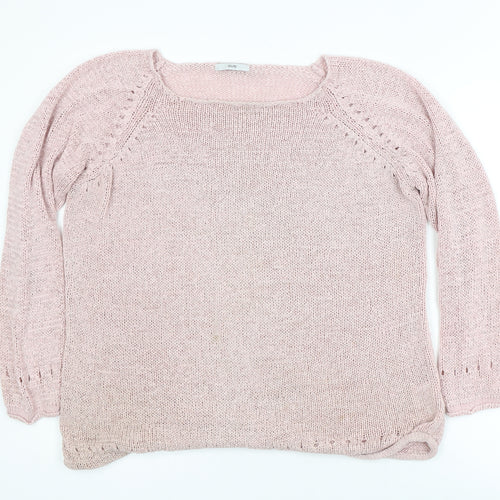 Evie Women's Pink Scoop Neck Plus Size 18 Knit Pullover Jumper