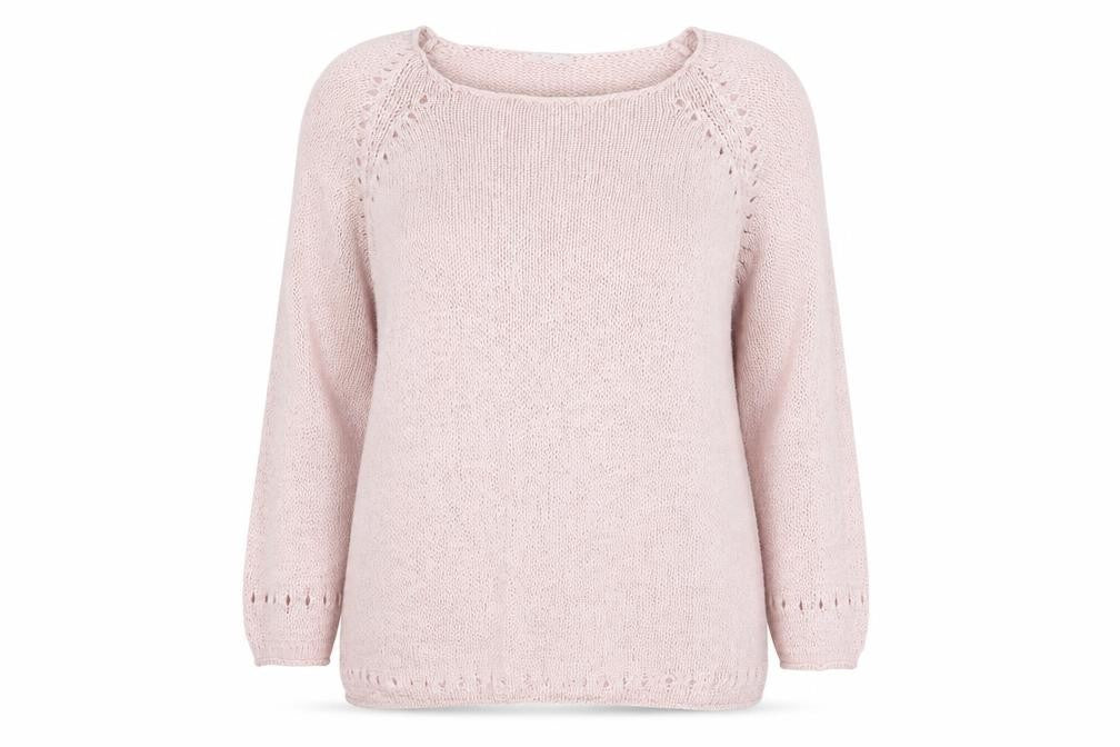 Front view of Evie Women's Pink Scoop Neck Plus, size 18, Knit jumper