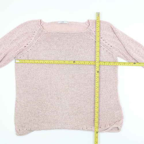 Evie Women's Pink Scoop Neck Plus Size 18 Knit Pullover Jumper