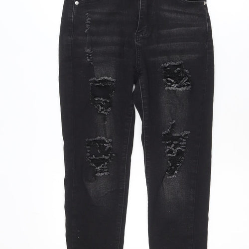SHEIN Women's Black High Rise Distressed Skinny Jeans Size 10