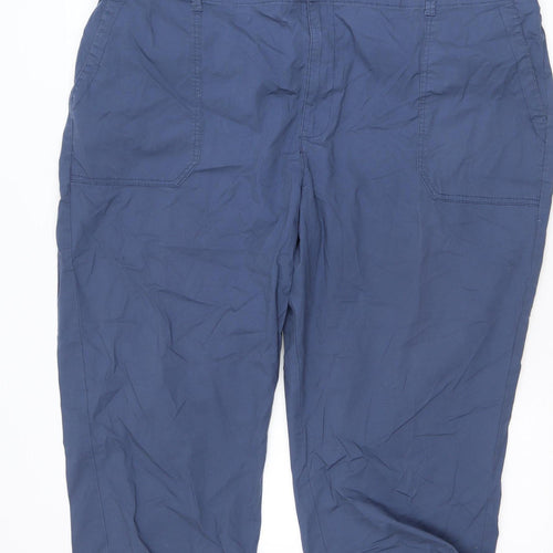Dunnes Men's Blue Cotton Stretch Cargo Shorts Size 24 Elastic Waist