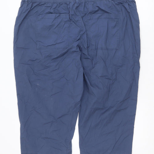 Dunnes Men's Blue Cotton Stretch Cargo Shorts Size 24 Elastic Waist