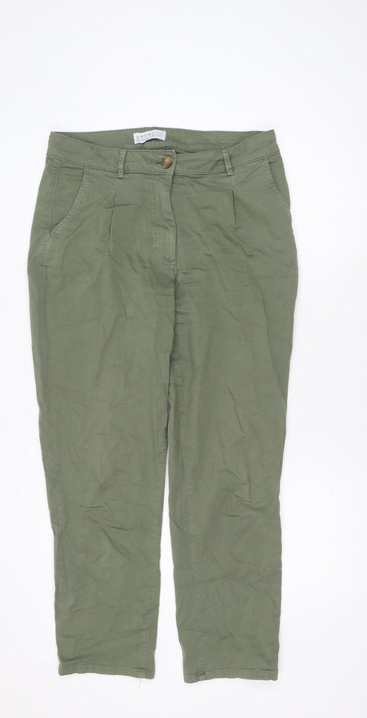 Primark Women’s Green Chino Trousers Size 12 Cotton Stretch