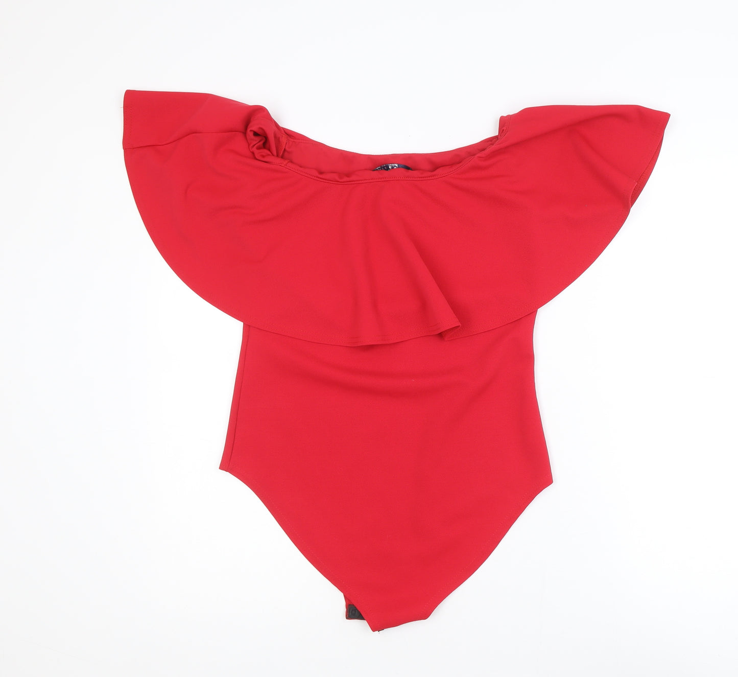 Quiz Women's Red Off Shoulder Ruffle Bodysuit Size 14
