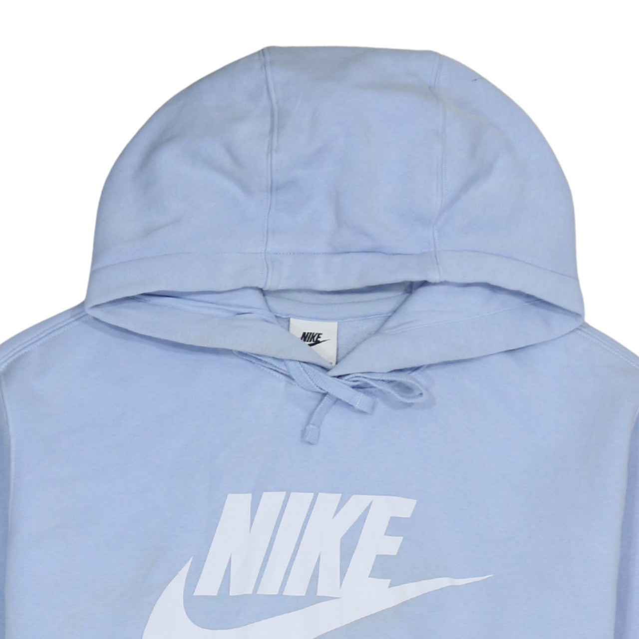 Nike Men Blue Pullover Hoodie L Logo Fleece Sportswear