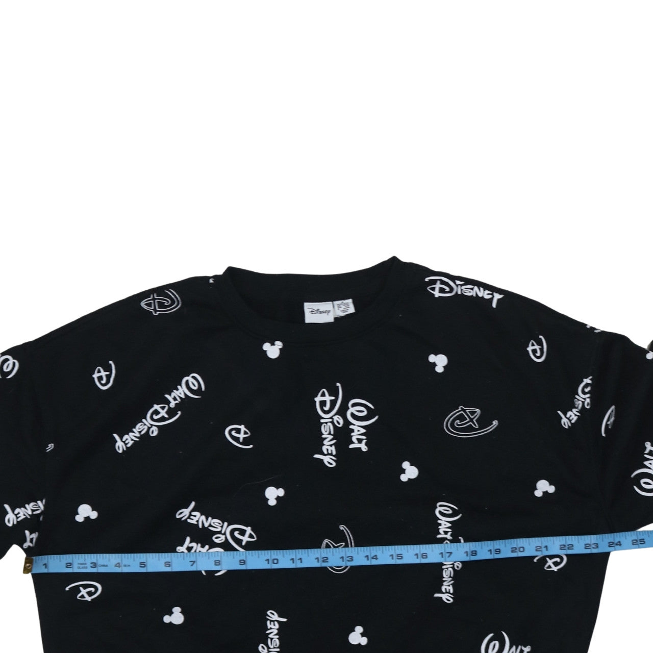 Disney Women Black Walt Disney Logo Print Pullover Sweatshirt Size M