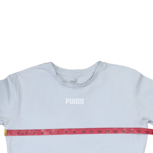 Puma Men's Light Blue XS Crew Neck Short Sleeve Cotton T-Shirt