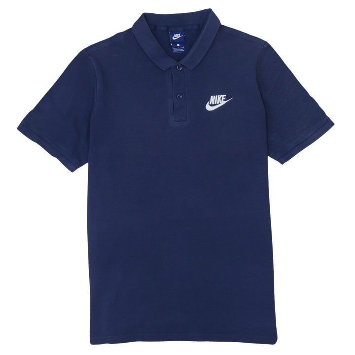 Nike Men's Blue Cotton Polo Shirt Size L Short Sleeve Sports Top