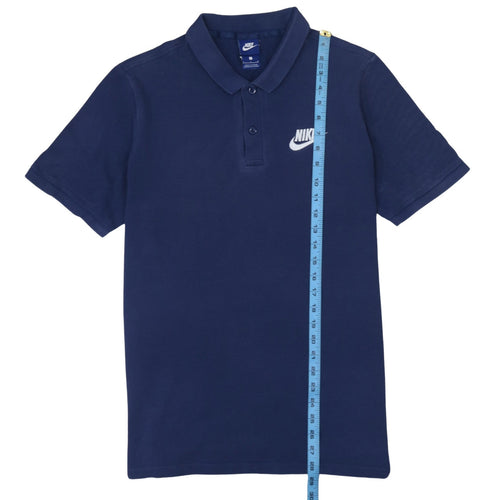 Nike Men's Blue Cotton Polo Shirt Size L Short Sleeve Sports Top
