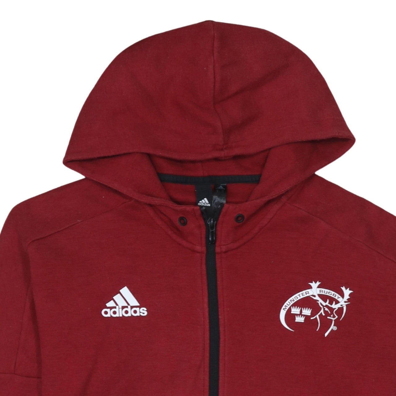 Adidas Men's Red Full Zip Hoodie Medium Rugby Sportswear