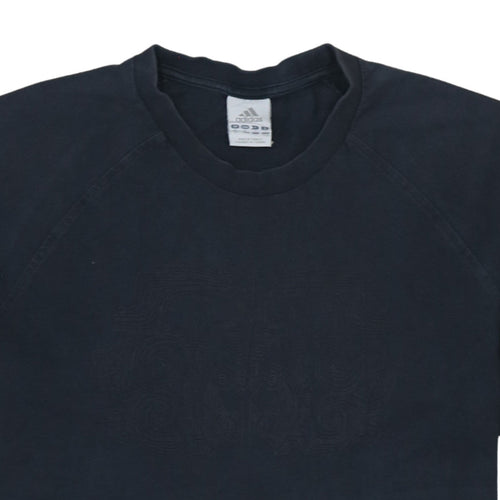 Adidas Men's Black Cotton Crew Neck Short Sleeve T-Shirt Size L