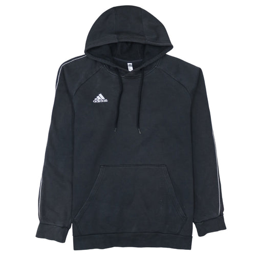 Adidas Men Black XL Pullover Hoodie with Logo Fleece Sportswear