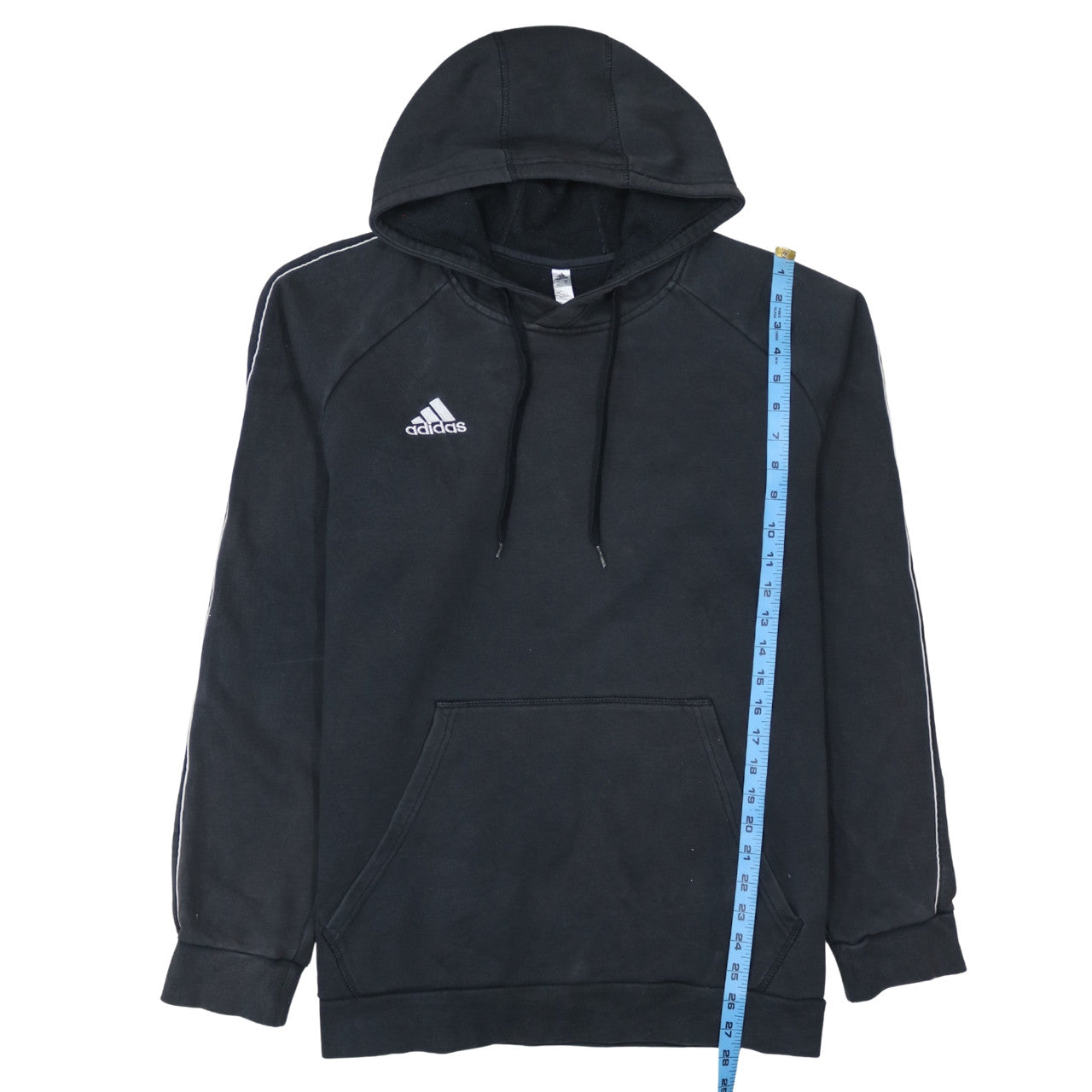 Adidas Men Black XL Pullover Hoodie with Logo Fleece Sportswear