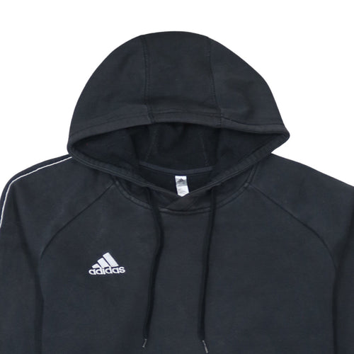 Adidas Men Black XL Pullover Hoodie with Logo Fleece Sportswear