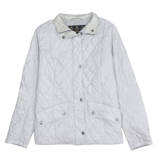 Barbour Women White Quilted Mid-Length Jacket Size 16