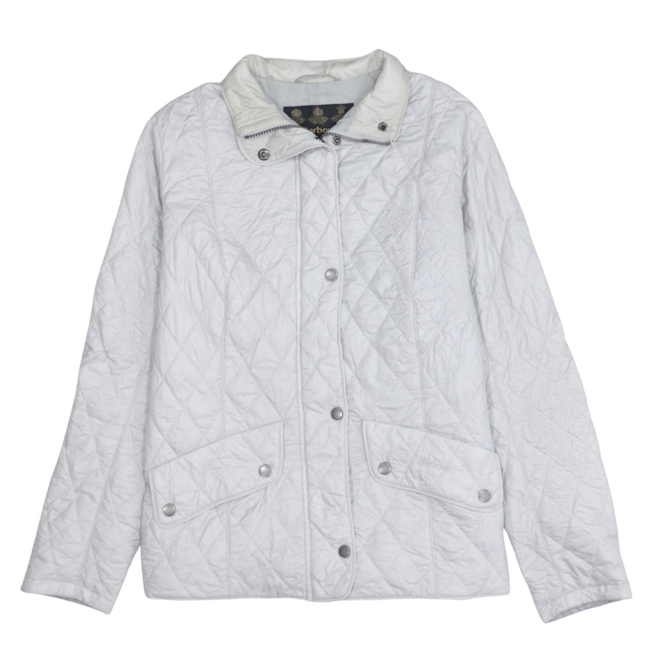 Barbour Women White Quilted Mid-Length Jacket Size 16