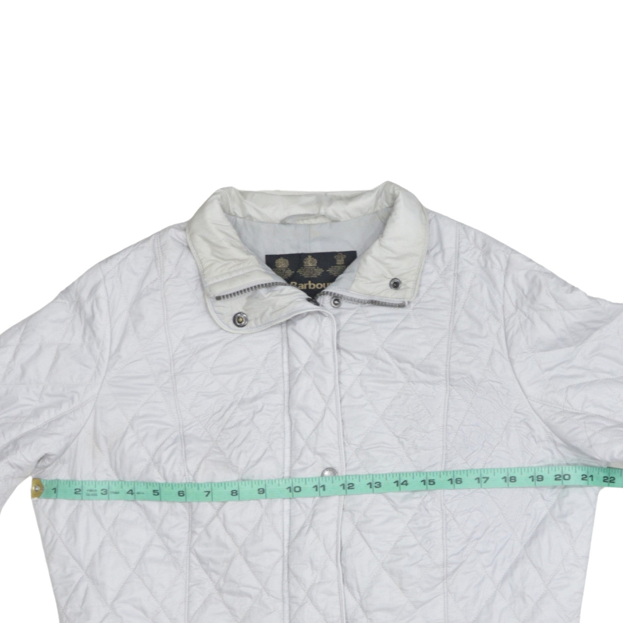 Barbour Women White Quilted Mid-Length Jacket Size 16