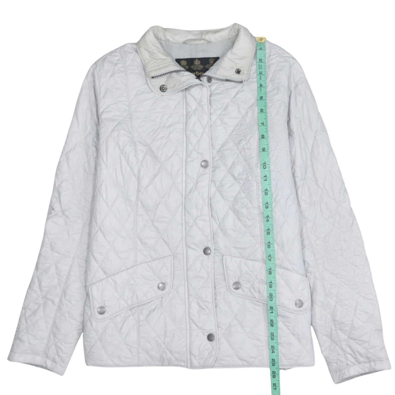 Barbour Women White Quilted Mid-Length Jacket Size 16