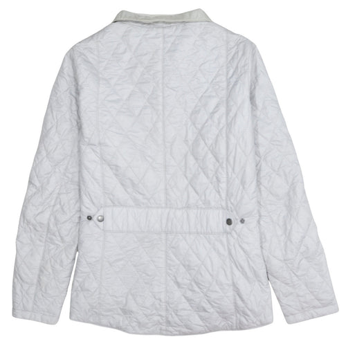 Barbour Women White Quilted Mid-Length Jacket Size 16