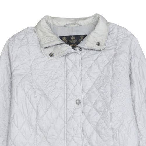 Barbour Women White Quilted Mid-Length Jacket Size 16