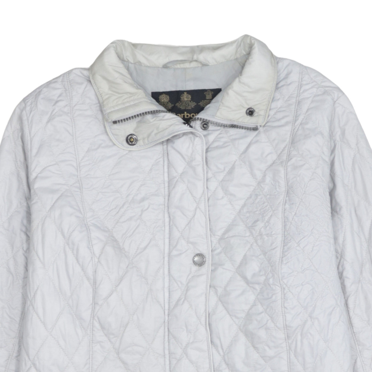 Barbour Women White Quilted Mid-Length Jacket Size 16