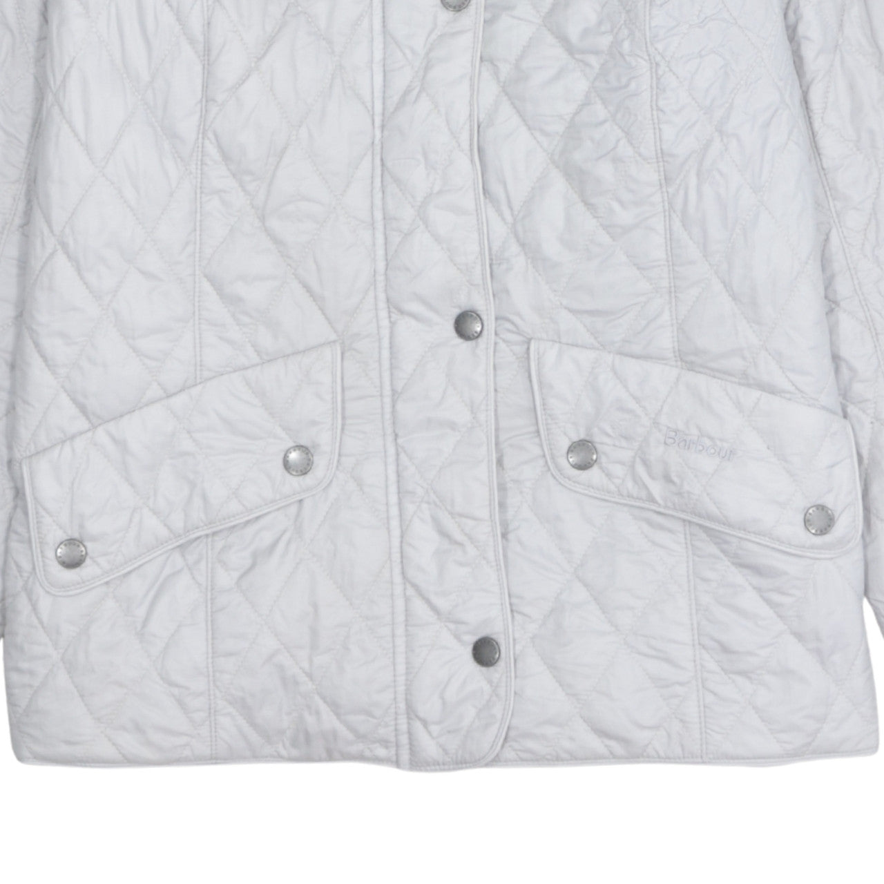 Barbour Women White Quilted Mid-Length Jacket Size 16