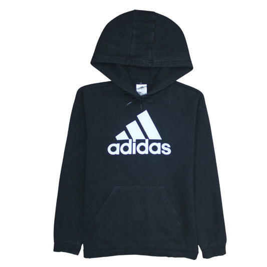 Adidas Womens Black XS Pullover Hoodie with Logo Print