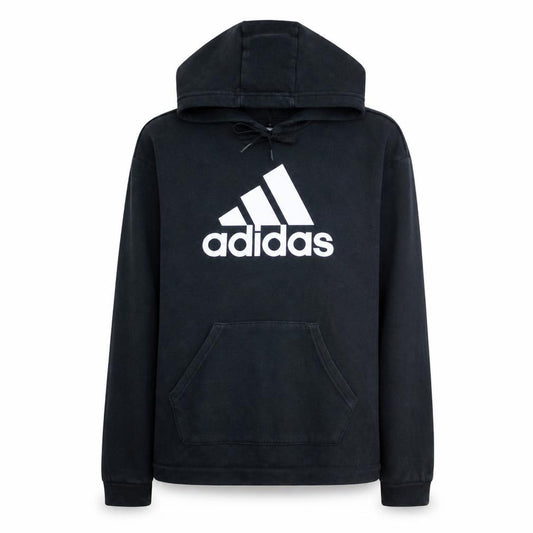 Front view of Adidas women’s black xs pullover hoodie with logo print
