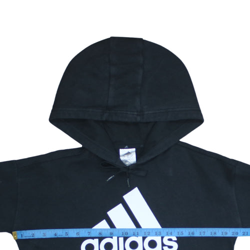 Adidas Womens Black XS Pullover Hoodie with Logo Print