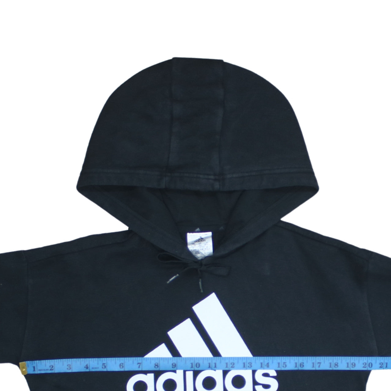 Adidas Womens Black XS Pullover Hoodie with Logo Print
