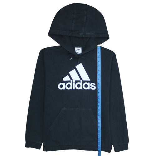 Adidas Womens Black XS Pullover Hoodie with Logo Print