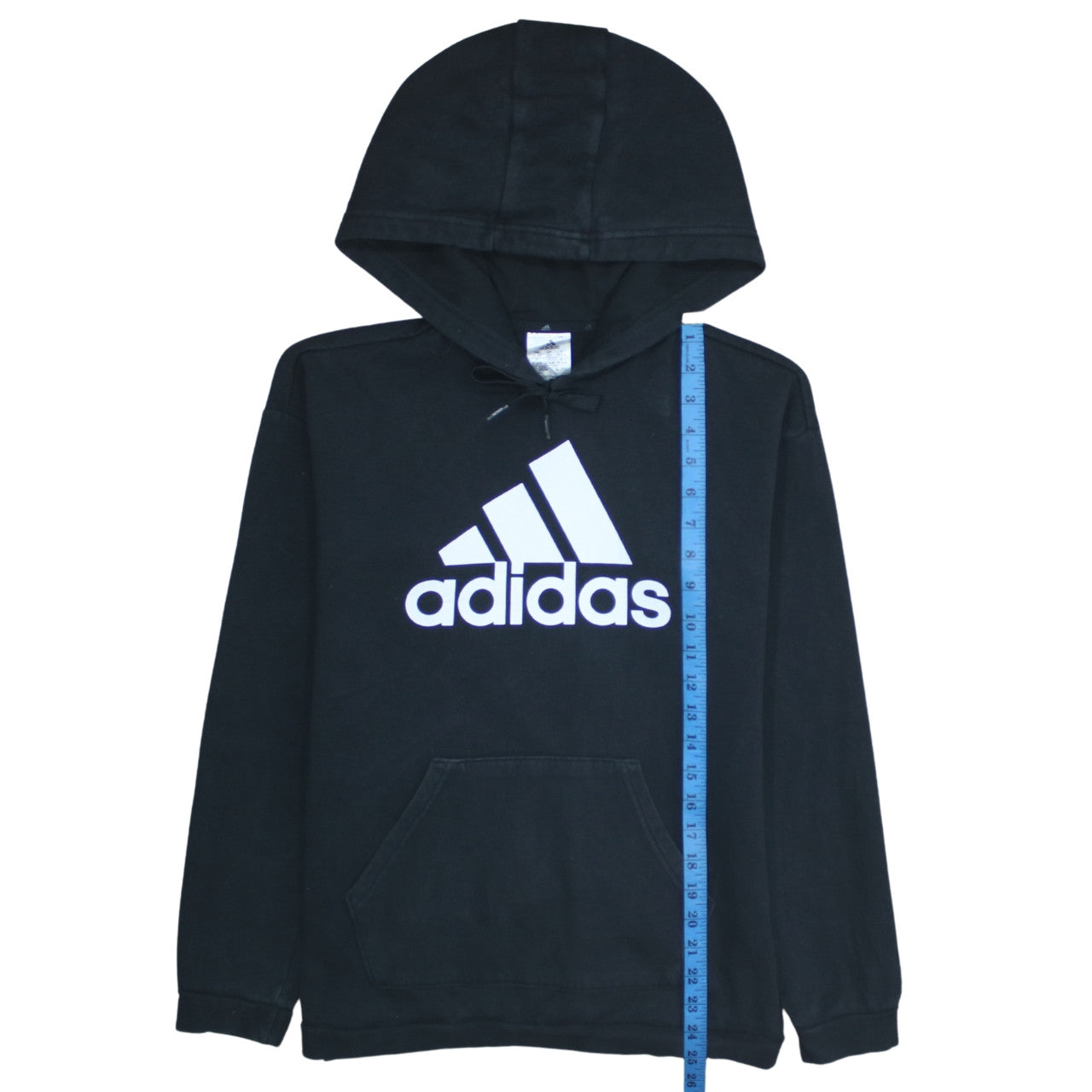 Adidas Womens Black XS Pullover Hoodie with Logo Print
