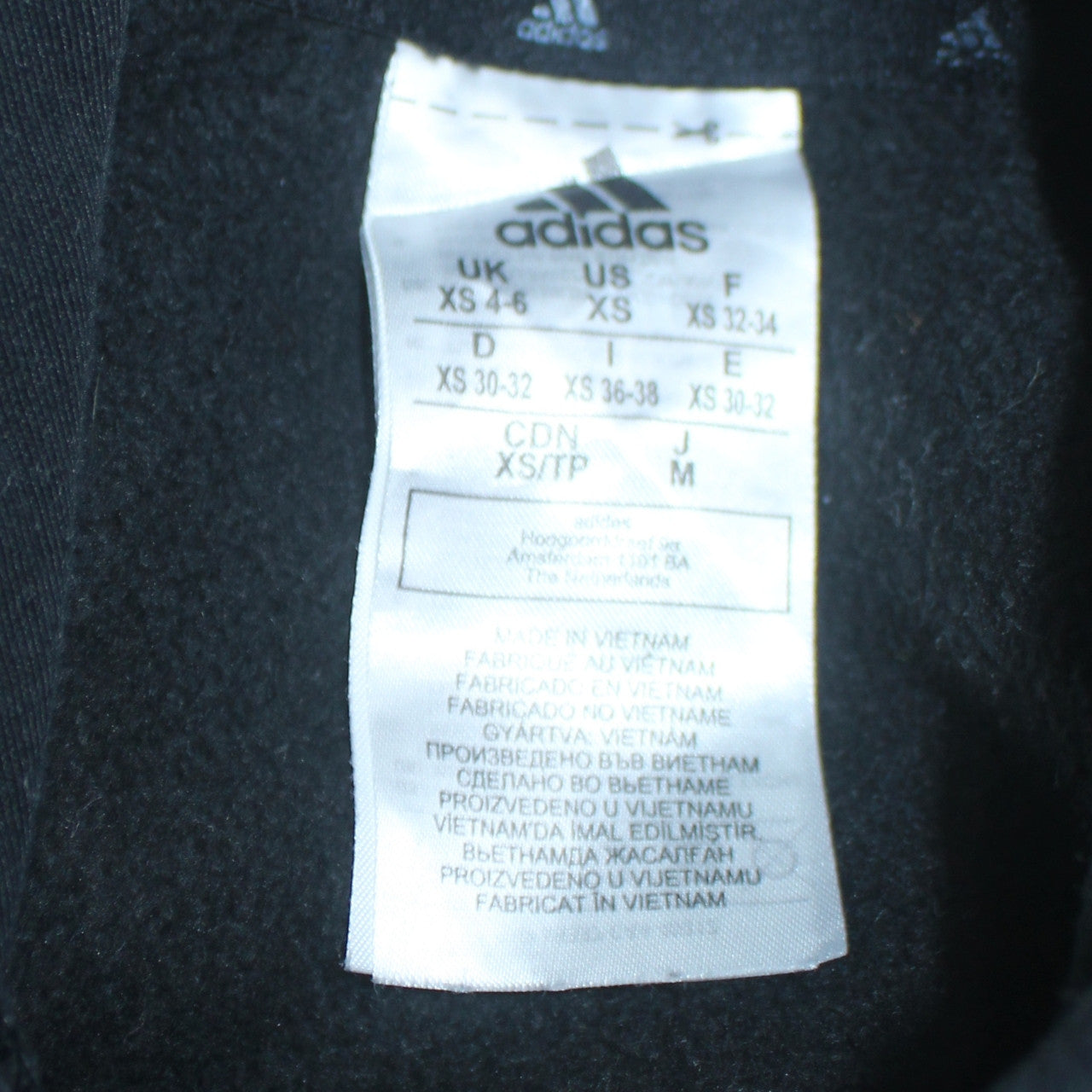 Adidas Womens Black XS Pullover Hoodie with Logo Print