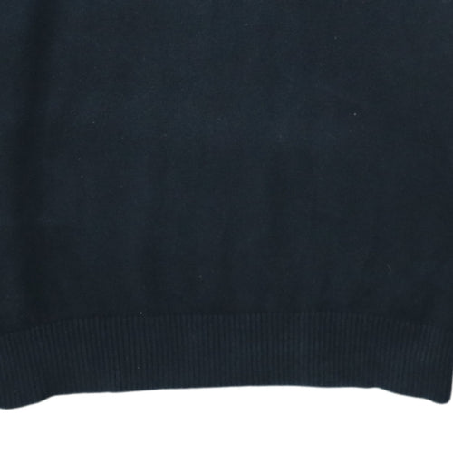 Tommy Hilfiger Men's Black M V-Neck Cotton Jumper Classic Knit