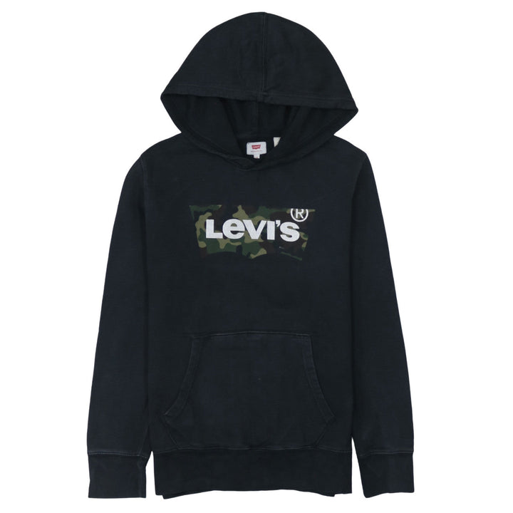 Levi's Men's Black XS Pullover Hoodie Camouflage Logo Sweatshirt