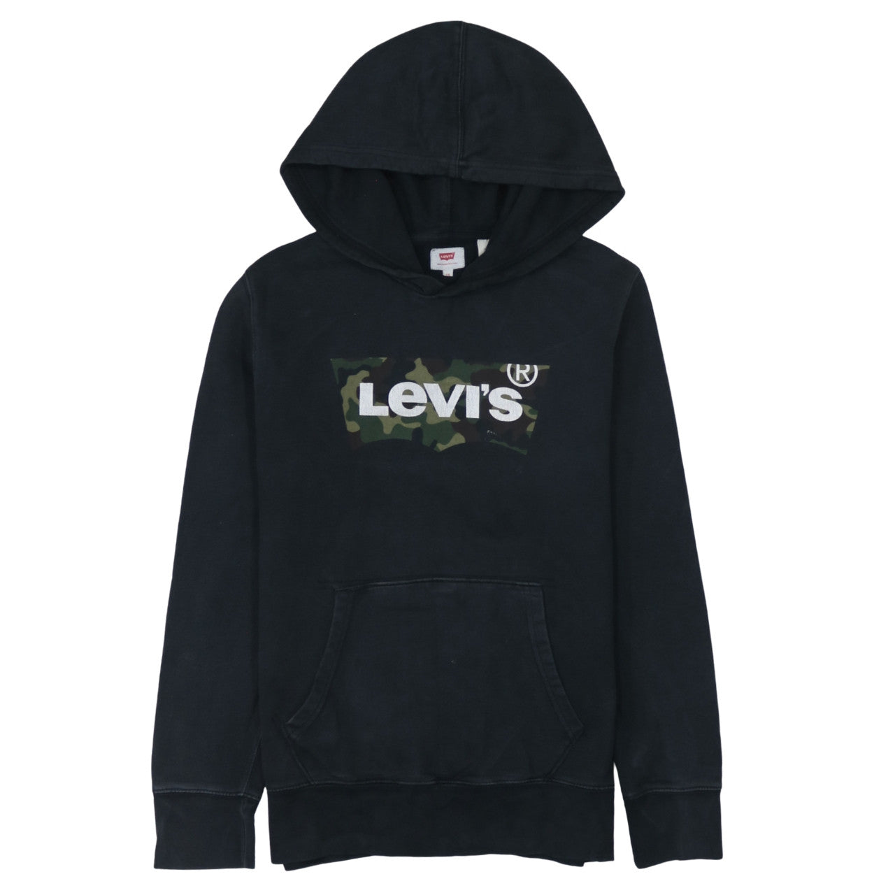 Levi's Men's Black XS Pullover Hoodie Camouflage Logo Sweatshirt