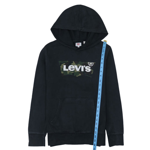 Levi's Men's Black XS Pullover Hoodie Camouflage Logo Sweatshirt