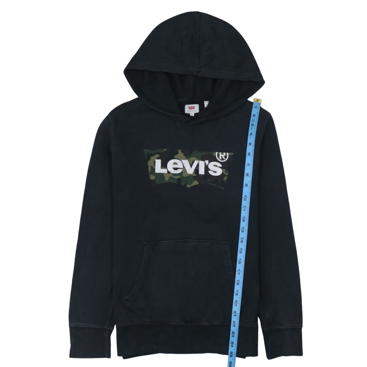 Levi's Men's Black XS Pullover Hoodie Camouflage Logo Sweatshirt