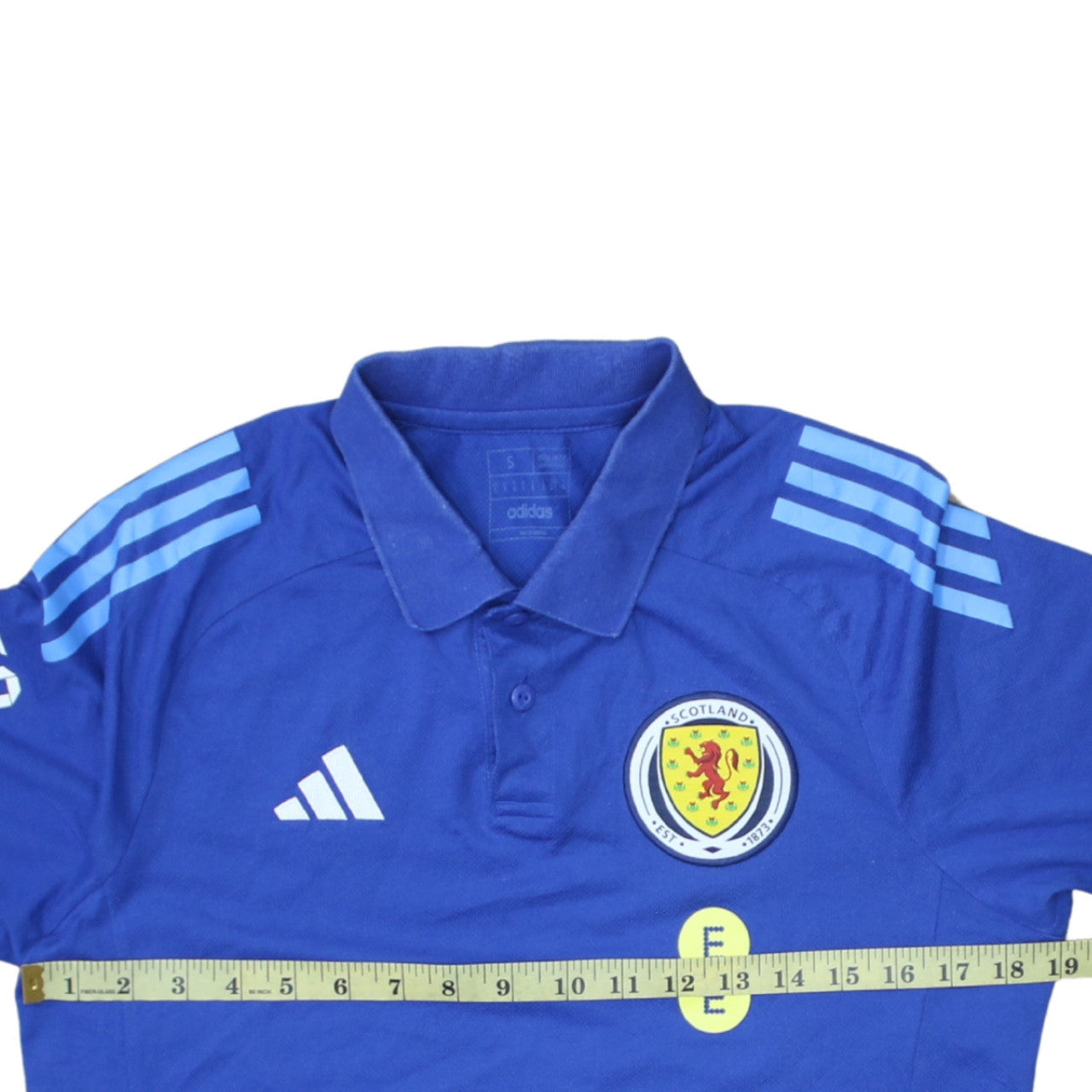 Adidas Scotland Blue Men's S Polo Short Sleeve Football Top