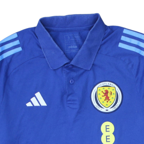 Adidas Scotland Blue Men's S Polo Short Sleeve Football Top