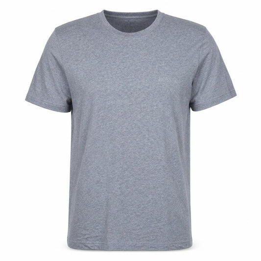 Front view of Hugo Boss Men's Grey Short Sleeve Crew Neck Cotton T-Shirt M
