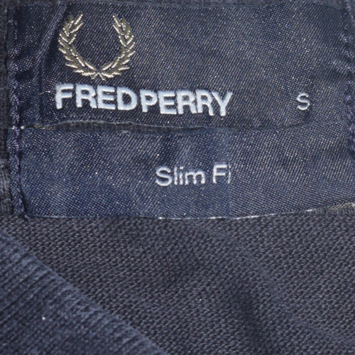 Fred Perry Men's Blue Long Sleeve Slim Fit Polo Shirt Size S