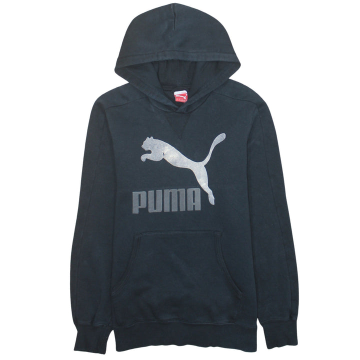 Puma Men's Black M Pullover Hoodie with Logo Graphic Print