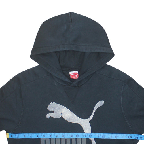 Puma Men's Black M Pullover Hoodie with Logo Graphic Print