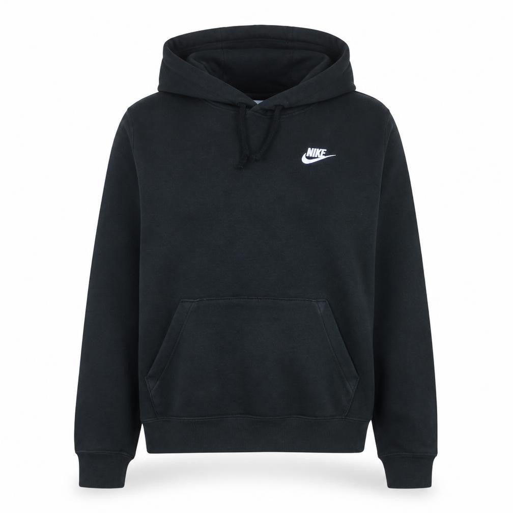 Front view of Nike Women's Black Pullover Hoodie, size S, Cotton Blend Logo
