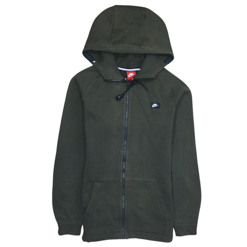 Nike Men's Green Full Zip Hoodie Size M Regular Fit Logo Sportswear