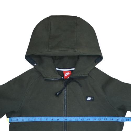 Nike Men's Green Full Zip Hoodie Size M Regular Fit Logo Sportswear