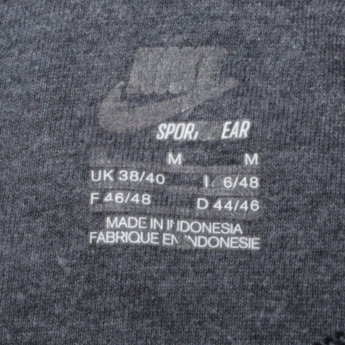 Nike Mens Grey Full Zip Hoodie Sweatshirt M Cotton Blend