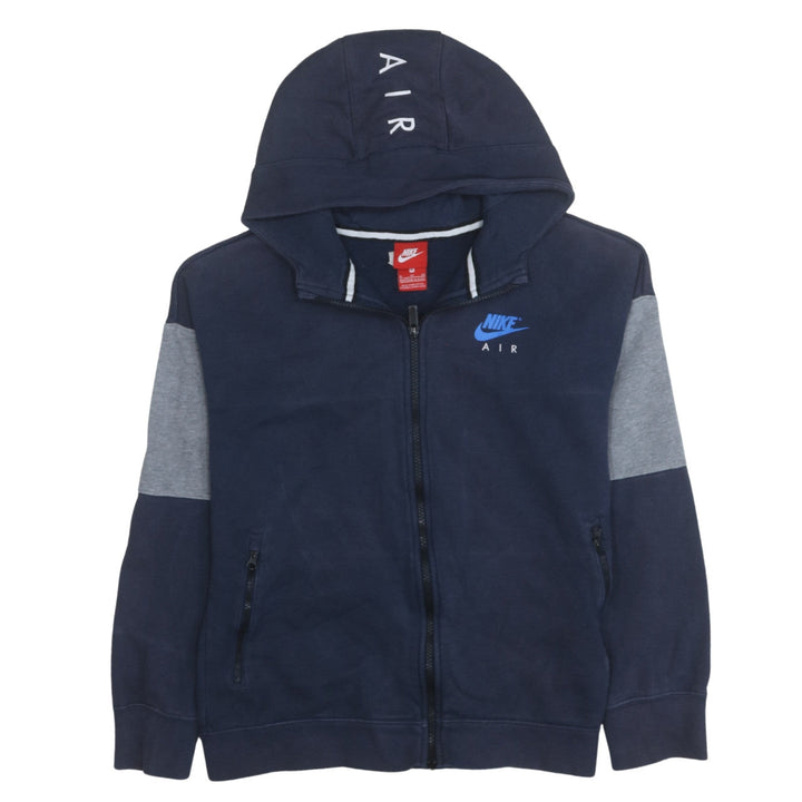 Nike Air Boys Navy Blue Full Zip Hoodie XL 13-15 Years Cotton Blend
