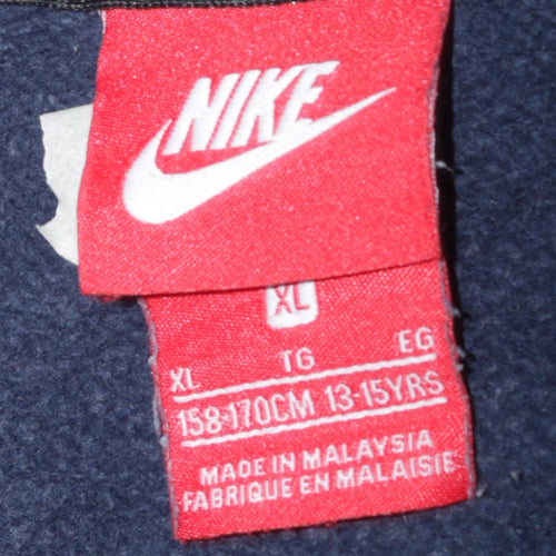 Nike Air Boys Navy Blue Full Zip Hoodie XL 13-15 Years Cotton Blend